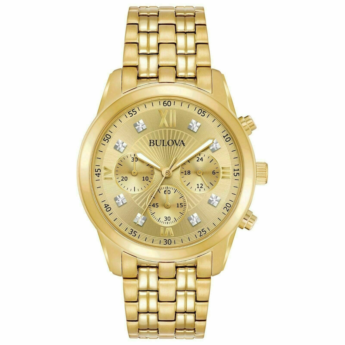 Bulova Men&#39;s 97D114 Dress Chronograph Gold-Tone Stainless Steel Watch