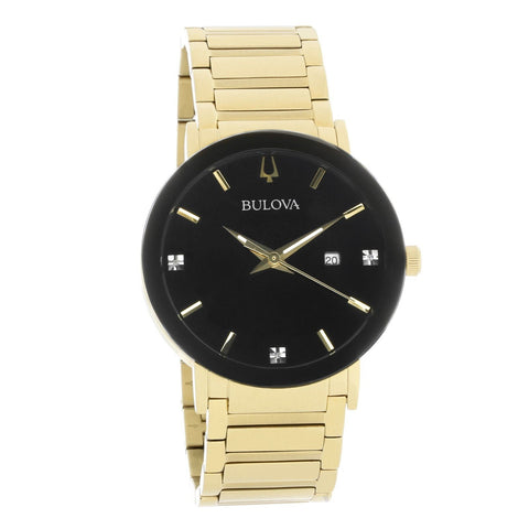 Bulova Men's 97D116 Diamond Gold-Tone Stainless Steel Watch