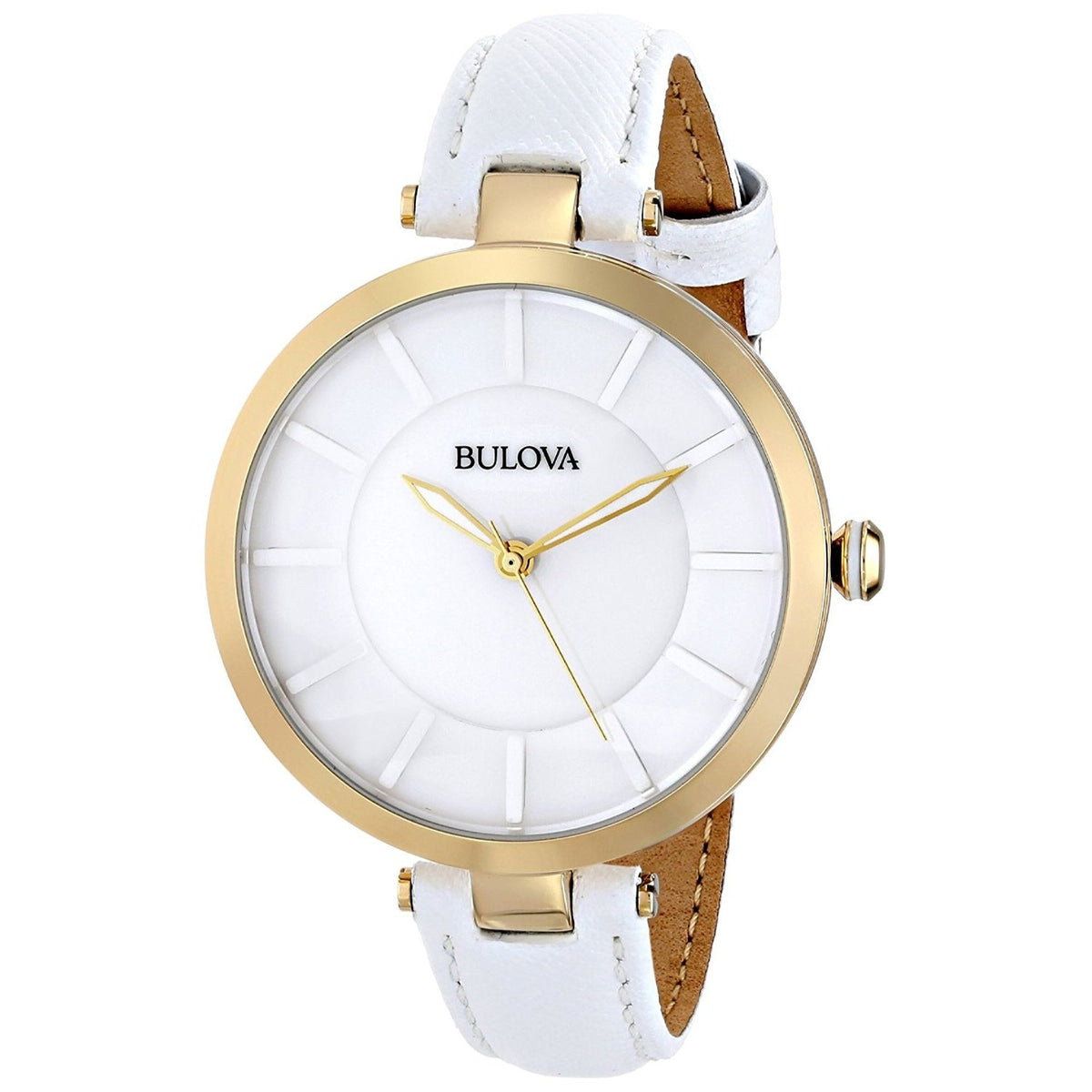 Bulova Women&#39;s 97L140 White Leather Watch