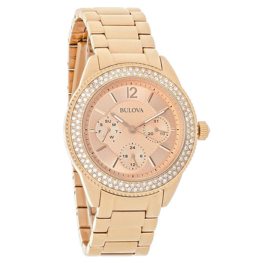 Bulova Women's 97N100 Boyfriend Rose Gold-Tone Stainless Steel Watch