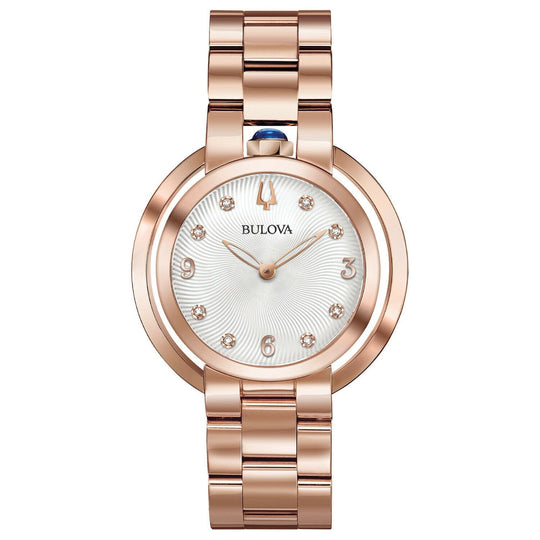 Bulova Women's 97P130 Rubaiyat Diamond Rose-Tone Stainless Steel Watch