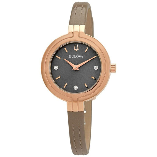 Bulova Women's 97P143 Rhapsody Beige Leather Watch
