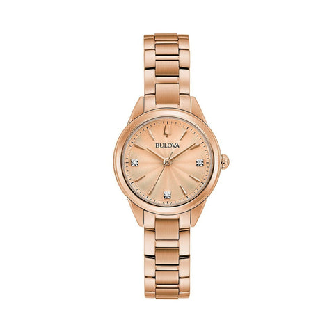 Bulova Women's 97P151 Bulova Rose-Tone Stainless Steel Watch