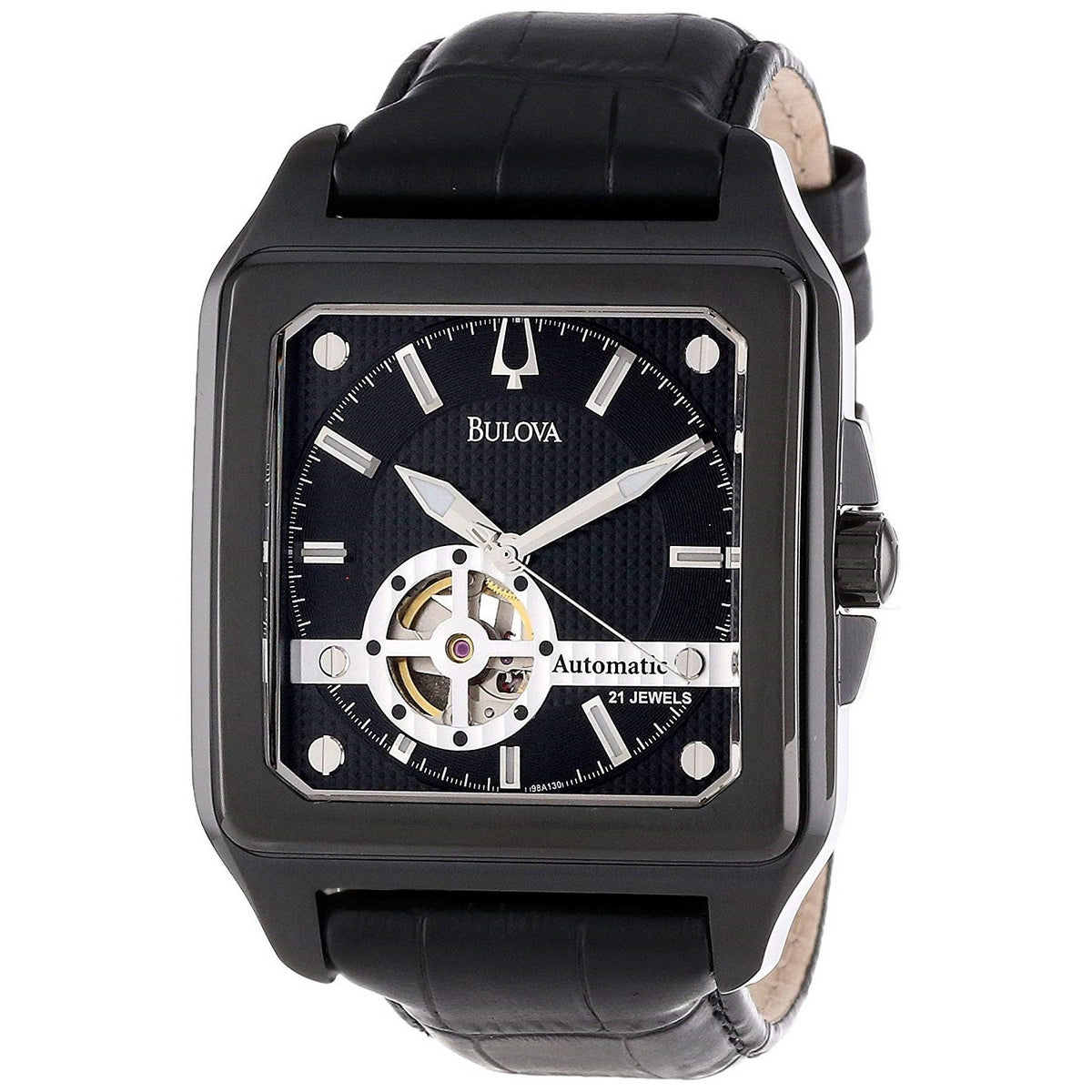 Bulova Men&#39;s 98A130 Series 160 Automatic Black Leather Watch