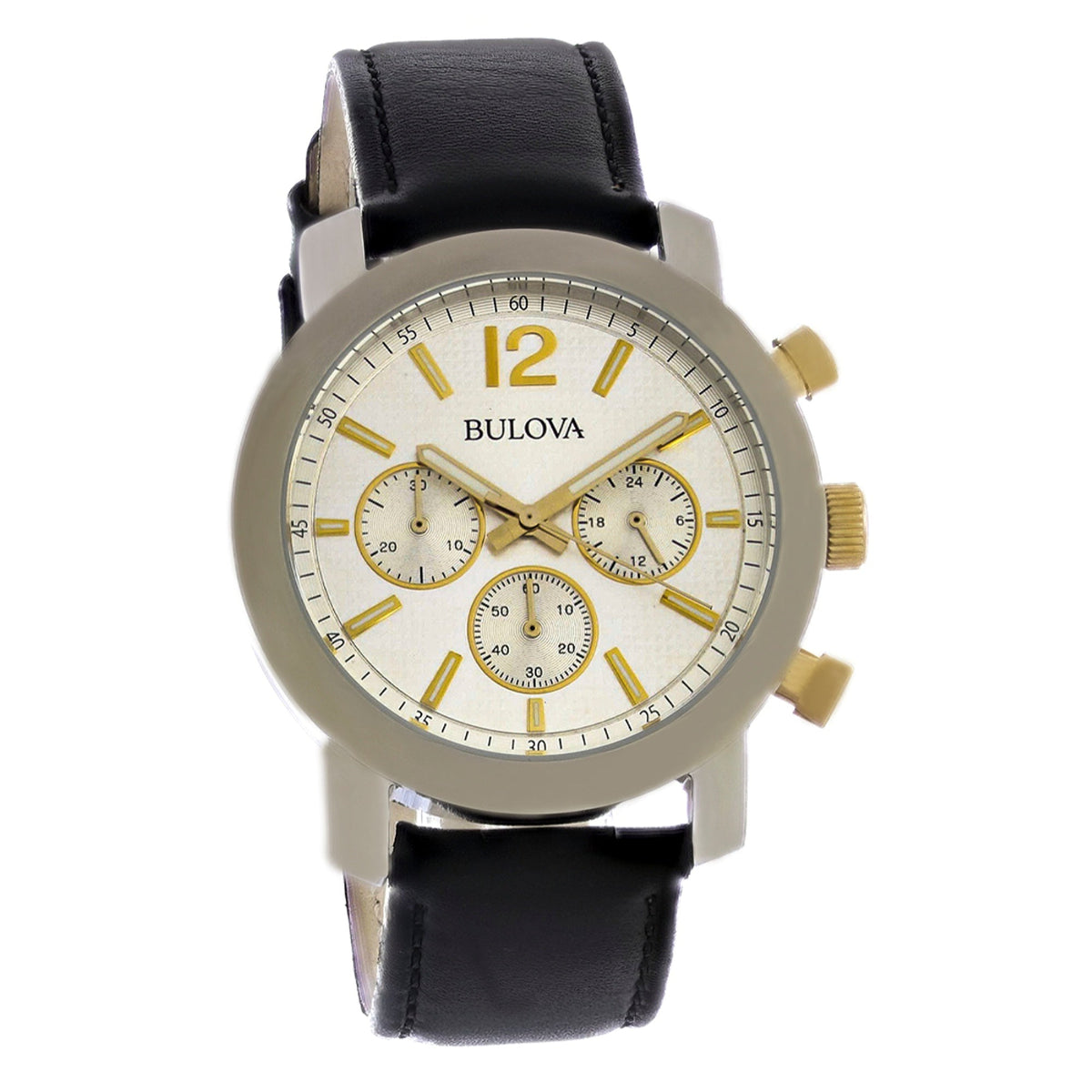 Bulova Men's 98A141 Bulova Chronograph Black Leather Watch