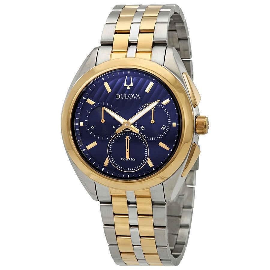 Bulova Men&#39;s 98A159 Curv Chronograph Two-Tone Stainless Steel Watch