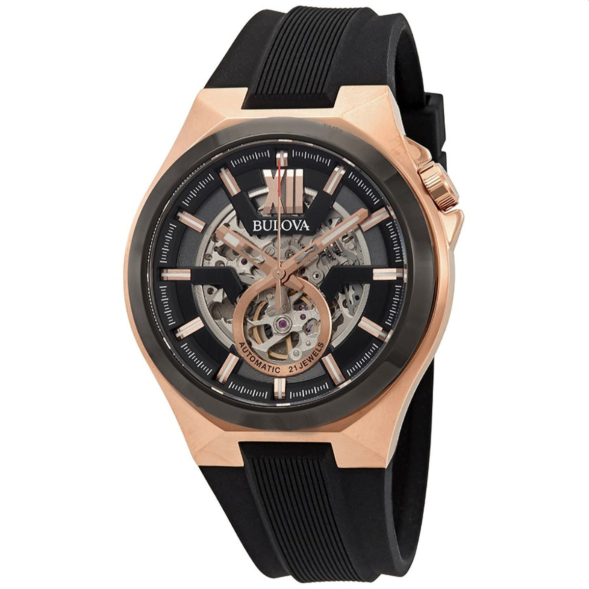 Bulova Men's 98A177 Black Silicone Watch