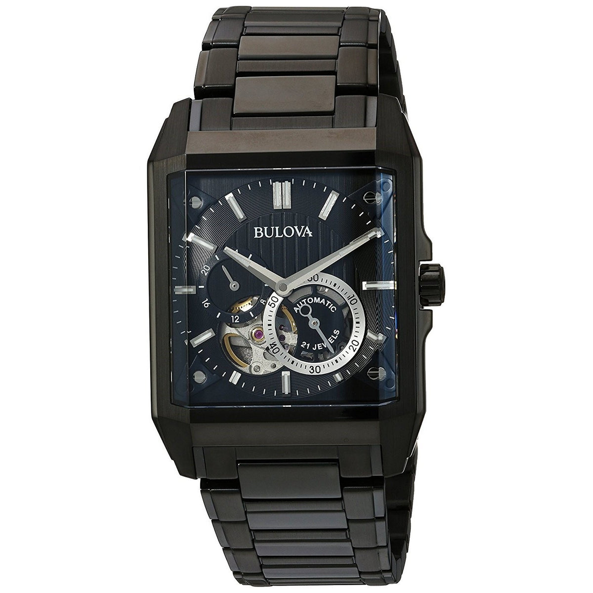 Bulova Men&#39;s 98A180 Classic Automatic Black Stainless Steel Watch