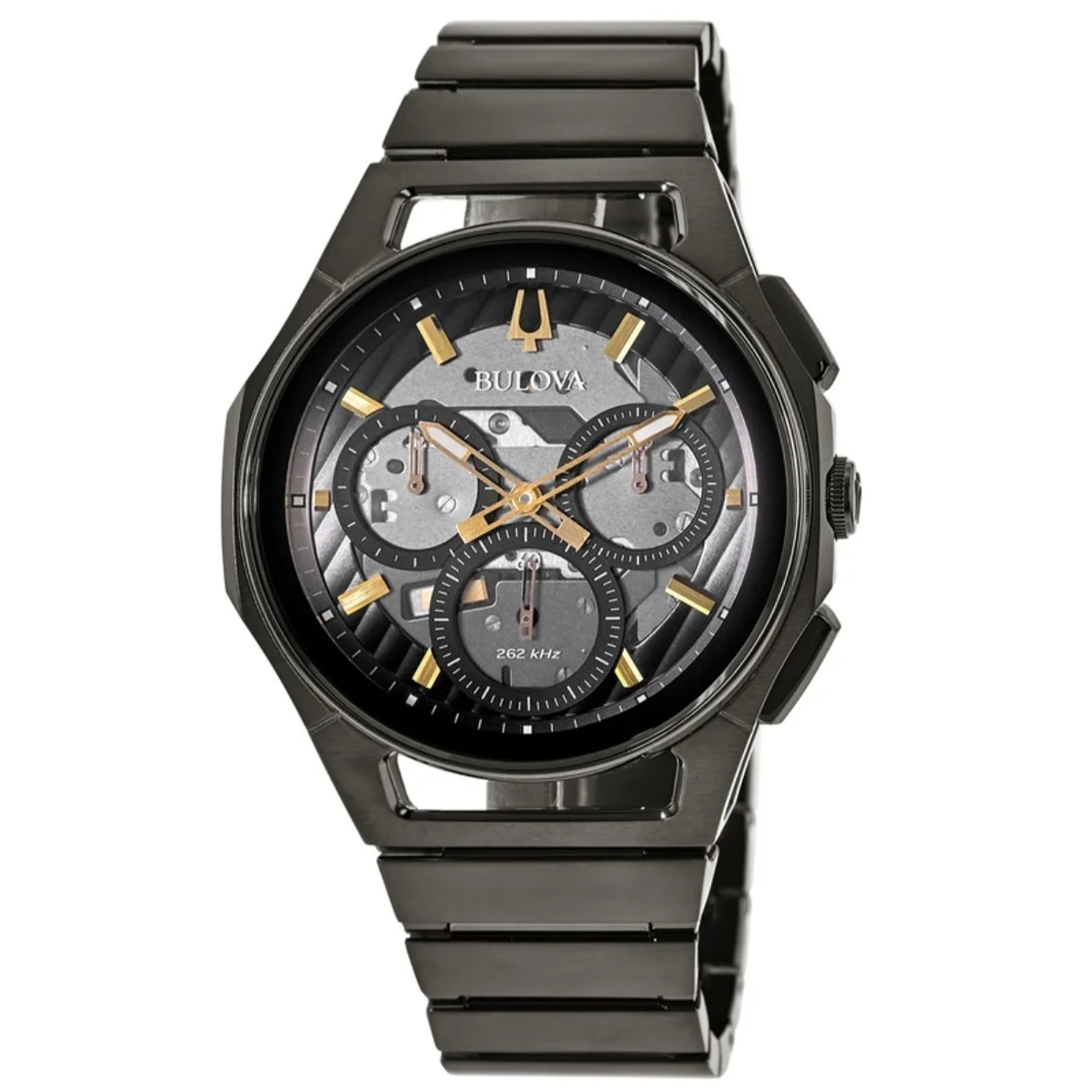 Bulova Men s 98A206 Curv Chronograph Grey Stainless Steel Watch Bezali