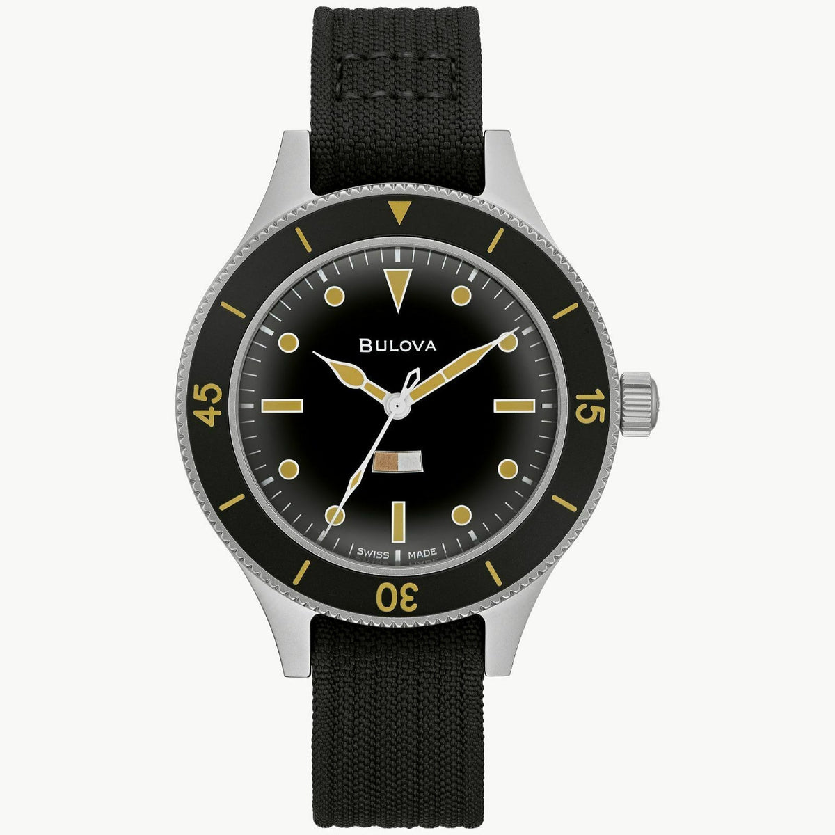 Bulova Men's 98A265 Archive Series Black Nylon Watch