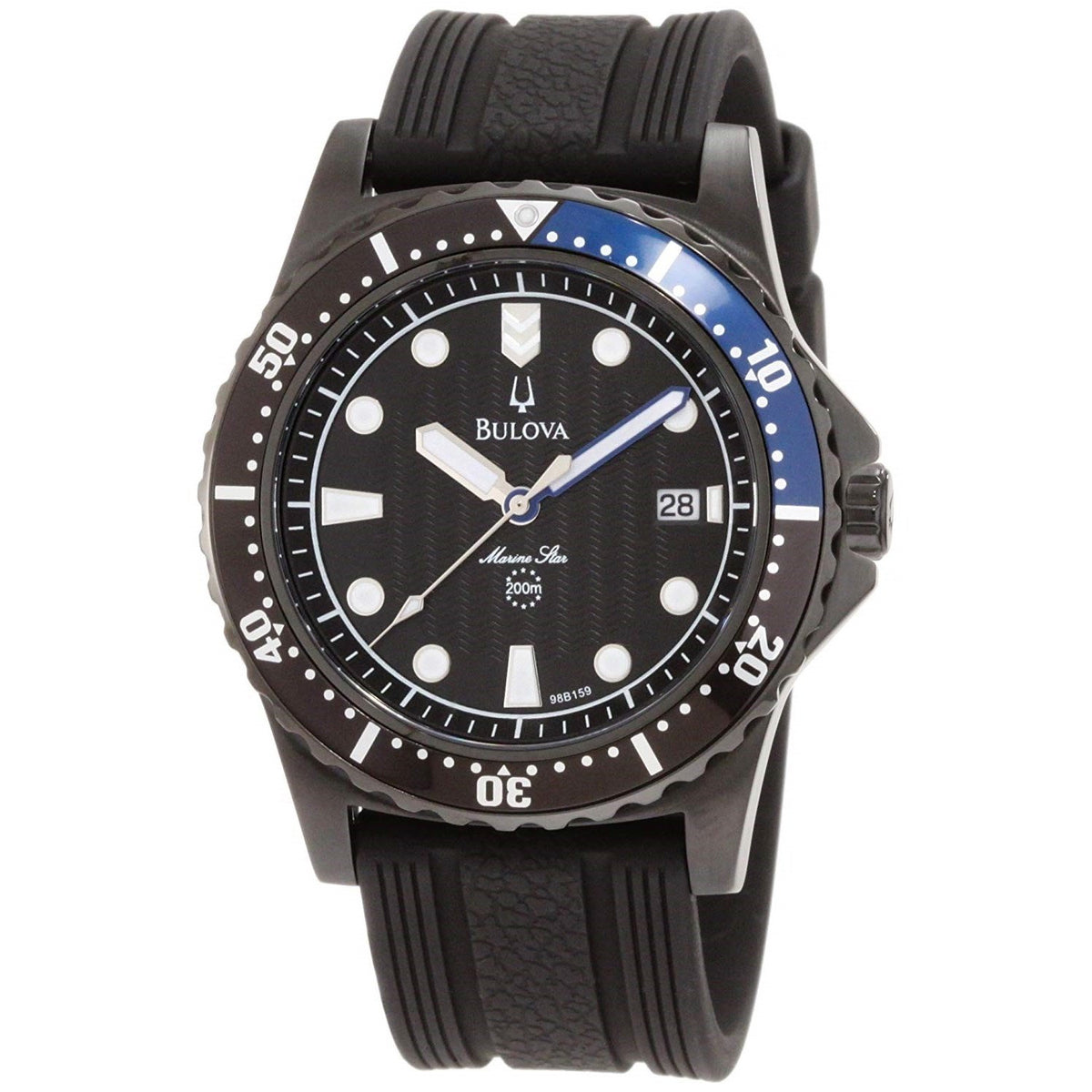 Bulova Men&#39;s 98B159 Marine Star Black Rubber Watch