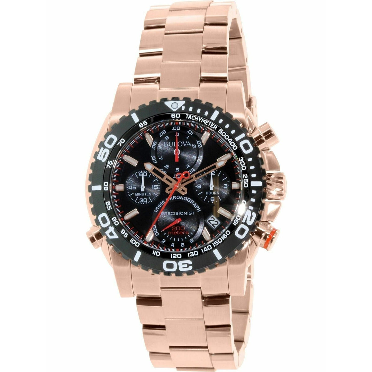 Bulova Men&#39;s 98B213 Precisionist Chronograph Rose Gold-Tone Stainless Steel Watch