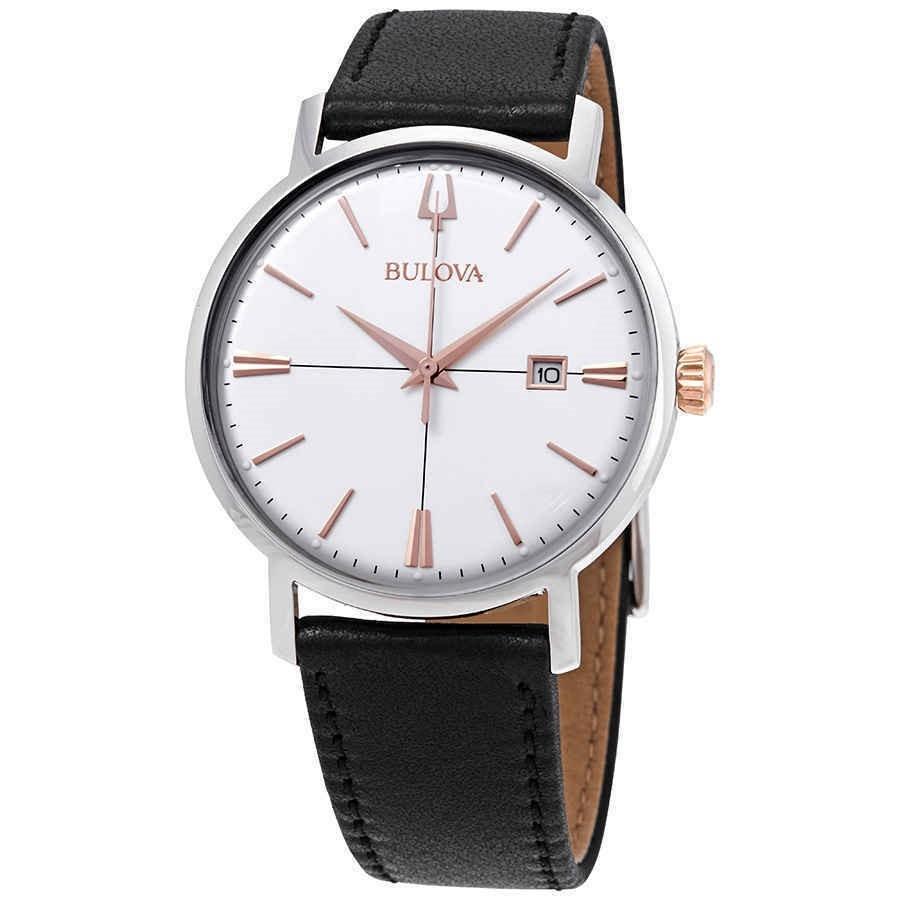 Bulova Men's 98B254 Classic Black Leather Watch