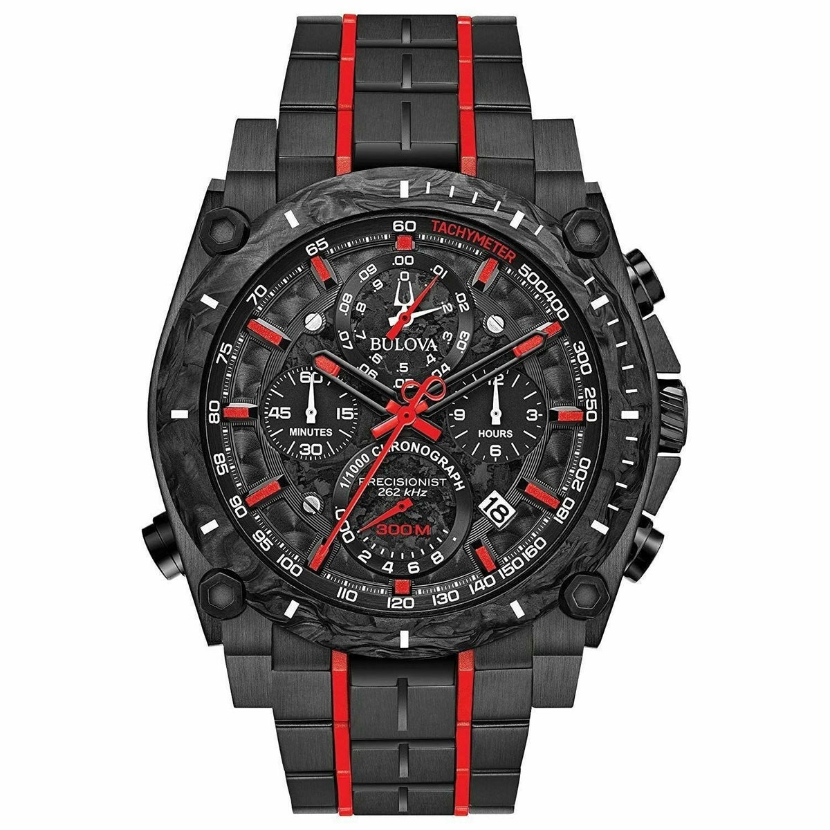 Bulova Men's 98B313 Precisionist Chronograph Black Stainless Steel Watch