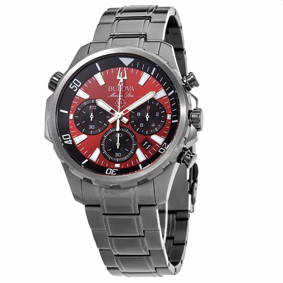 Bulova Men's 98B350 Marine Star Chronograph Grey Stainless Steel Watch