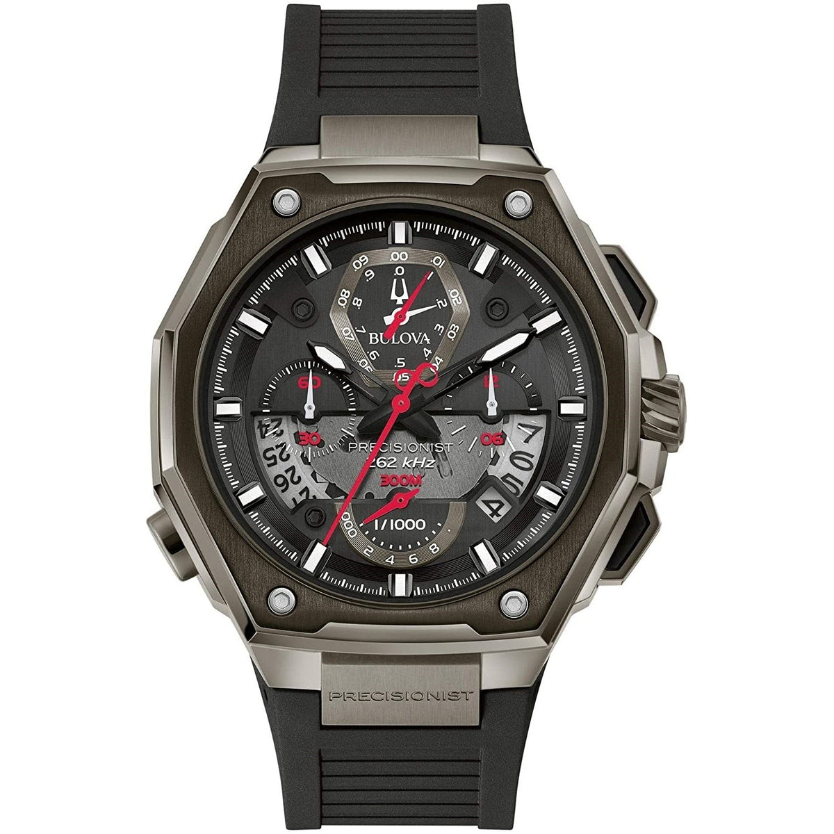 Bulova Men's 98B358 Precisionist Chronograph Black Rubber Watch