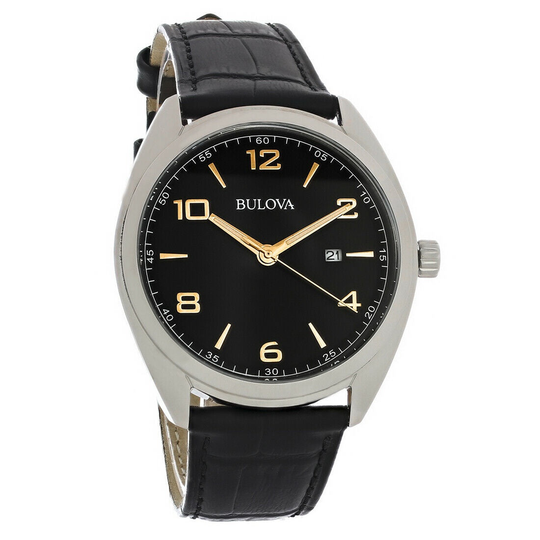 Bulova Men's 98B367 Black Leather Watch