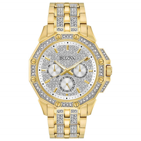 Bulova Men's 98C126 Crystal Sets of Crystal Gold-Tone Stainless Steel with Sets of Crystal Watch