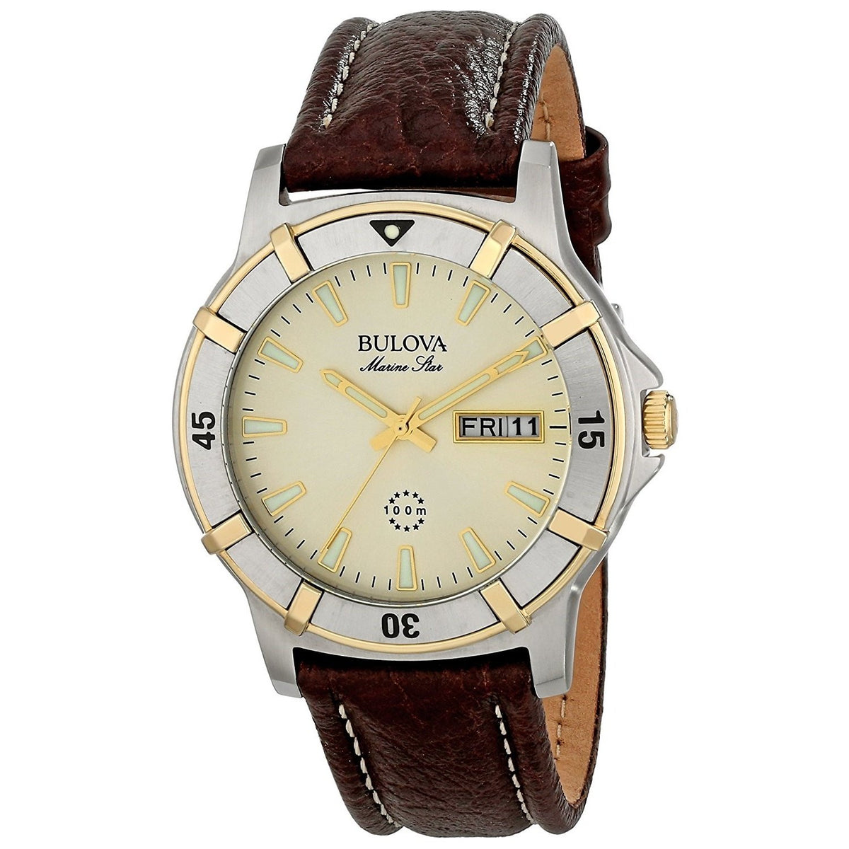 Bulova Men&#39;s 98C71 Marine Star Brown Leather Watch