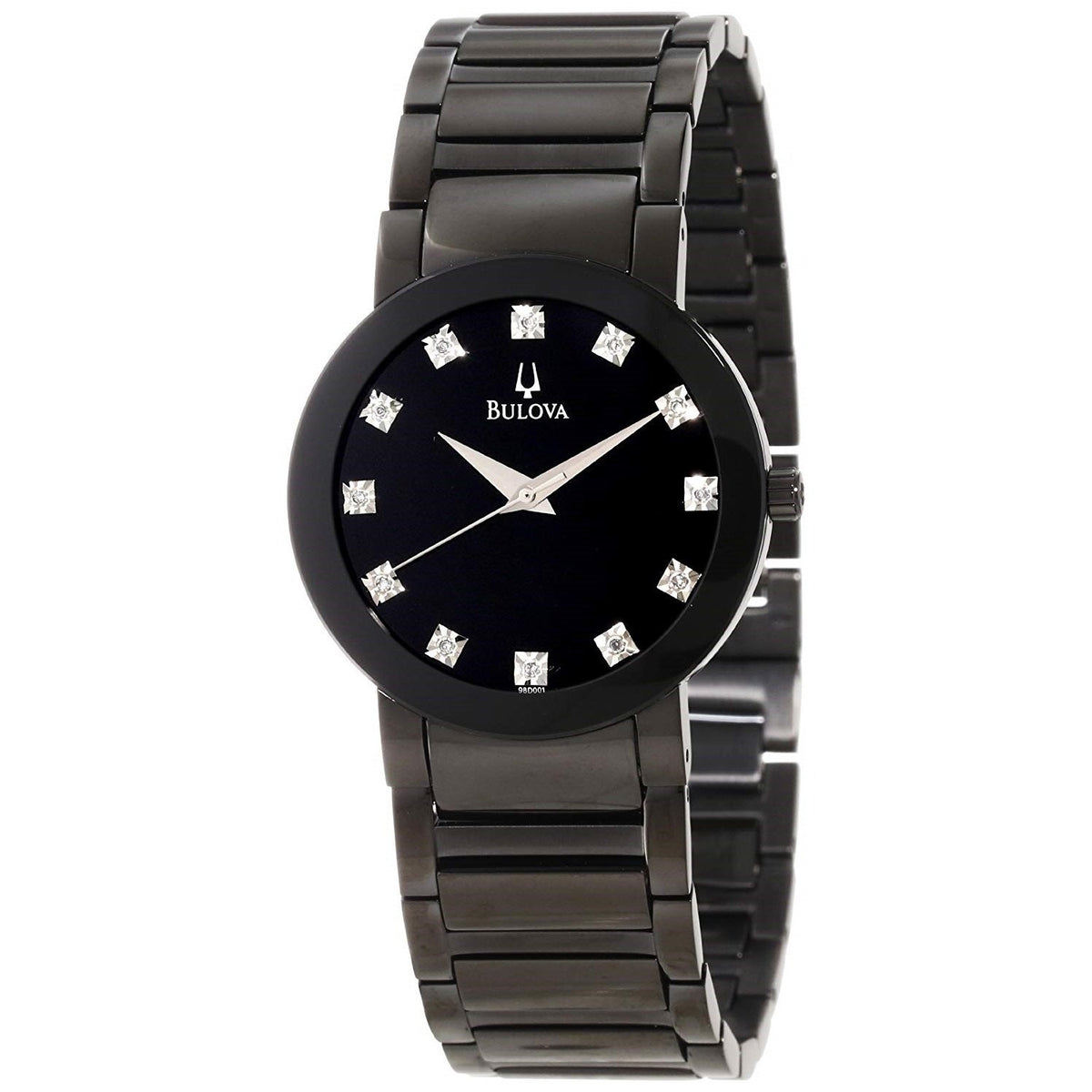 Bulova Men&#39;s 98D001 Classic Diamond Black Stainless Steel Watch