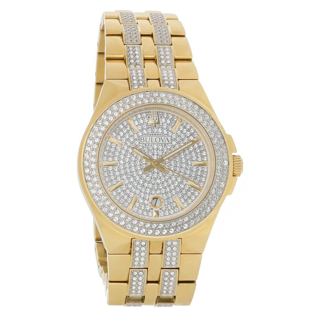 Bulova Men&#39;s 98K102 Crystal Sets of Crystal Gold-Tone Stainless Steel with Sets of Crystal Watch