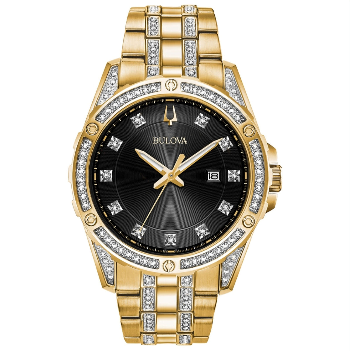 Bulova Men's 98K107 Crystal Gold-Tone Stainless Steel Watch