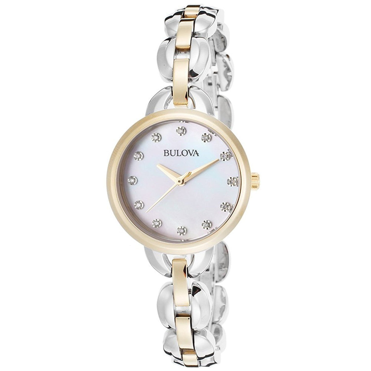 Bulova Women&#39;s 98L208 Crystal Two-Tone Stainless Steel Watch