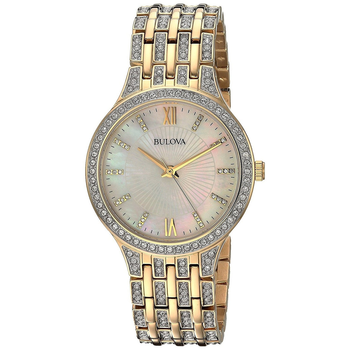 Bulova Women&#39;s 98L234 Crystal Crystal Gold-Tone Stainless Steel Watch