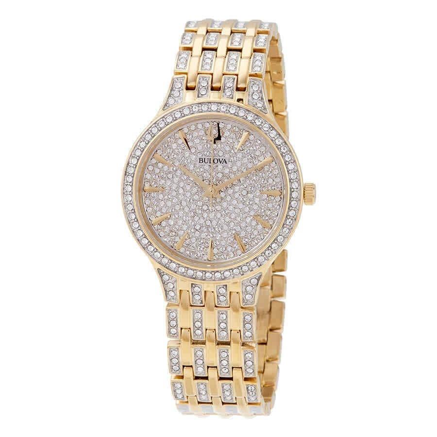 Bulova Women&#39;s 98L263 Phantom Gold-Tone Stainless Steel with Sets of Crystal Watch