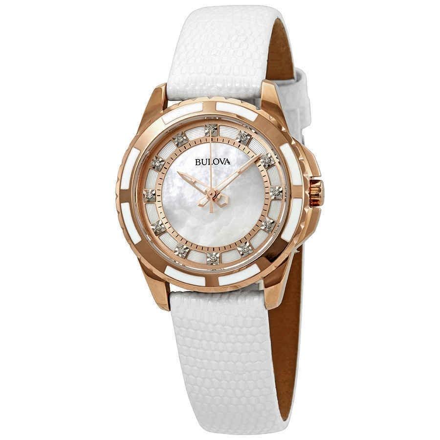 Bulova Women&#39;s 98P119 Dress Gold-Tone Stainless Steel with Sets of Crystal Watch
