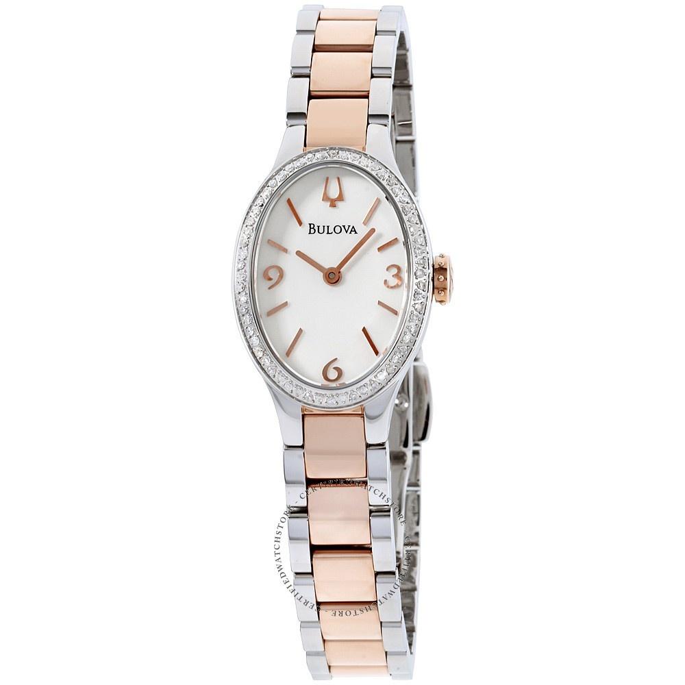 Bulova Women&#39;s 98R190 Diamonds Two-Tone Stainless Steel Watch