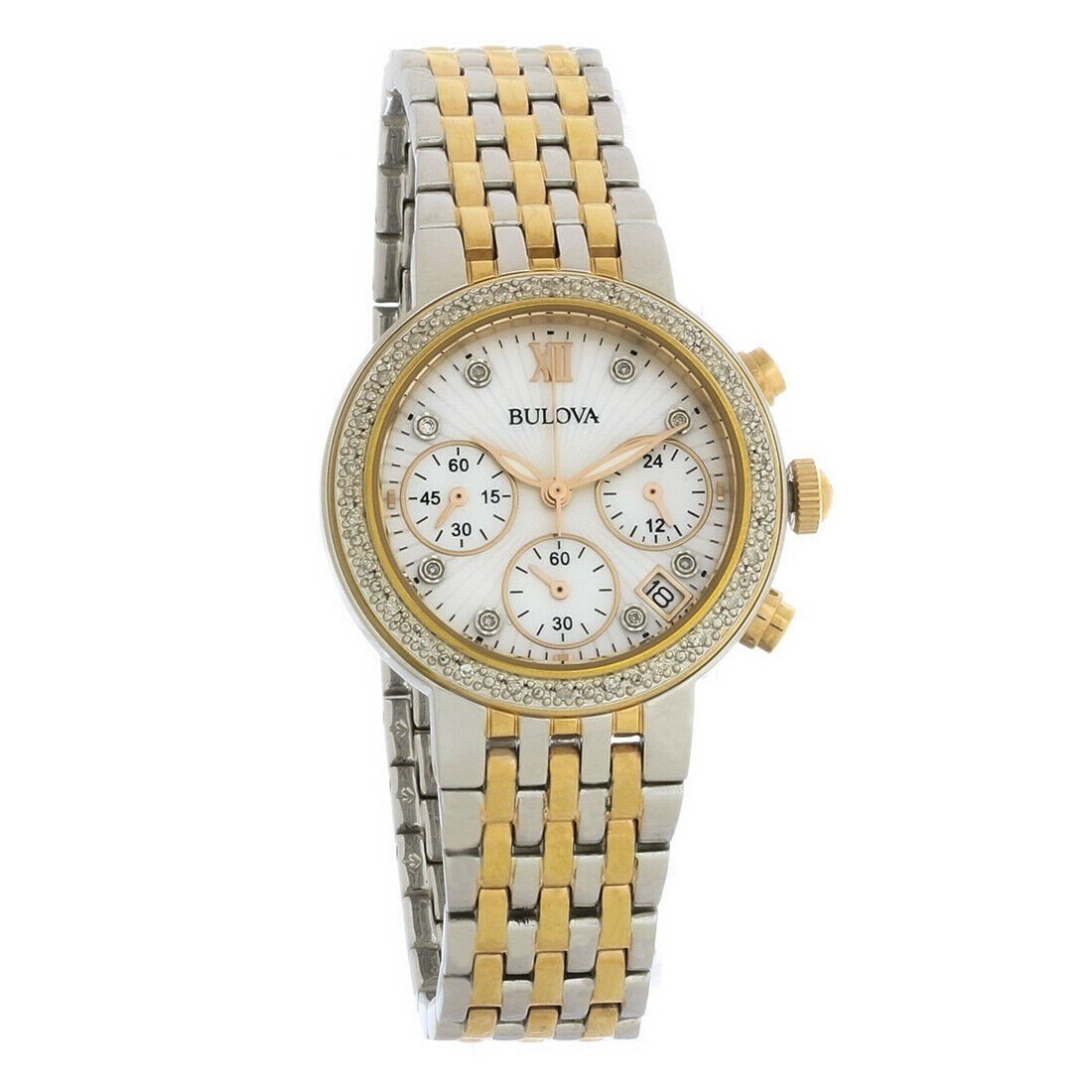 Bulova Women&#39;s 98R215 Maiden Lane Chronograph Two-Tone Stainless Steel Watch