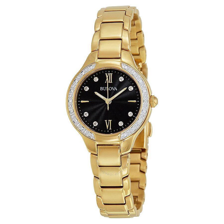 Bulova Women's 98R222 Classic Diamond Gold-Tone Stainless Steel Watch