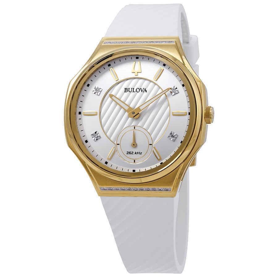 Bulova Women's 98R237 Curv White Rubber Watch