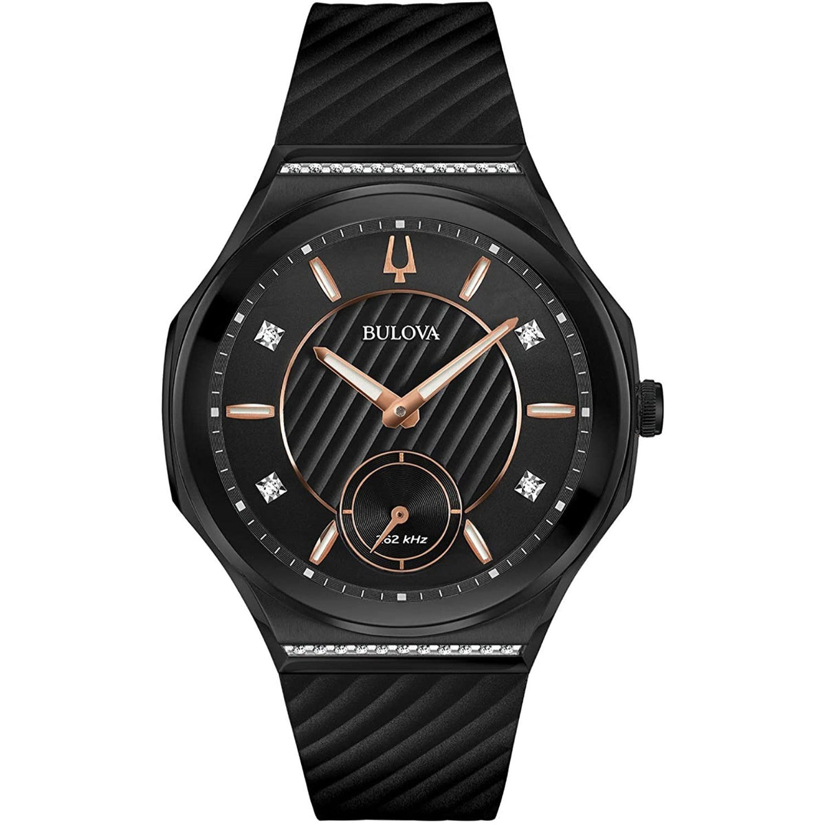 Bulova Women's 98R240 Curv Black Rubber Watch