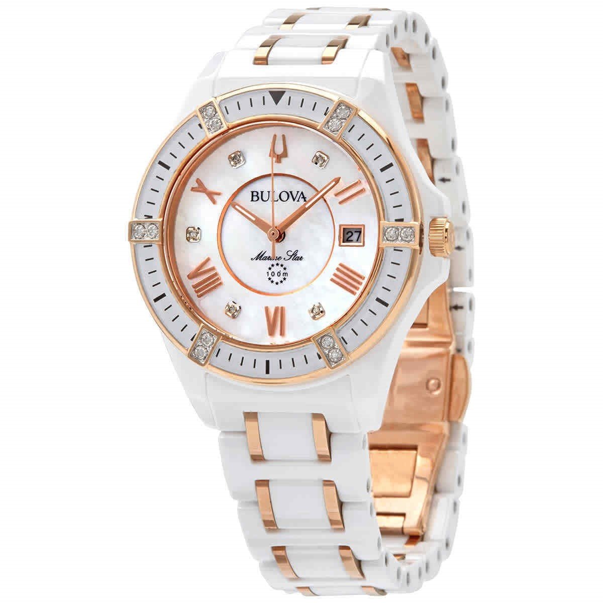 Bulova Women&#39;s 98R241 Marine Star Two-Tone Stainless Steel and Ceramic Watch