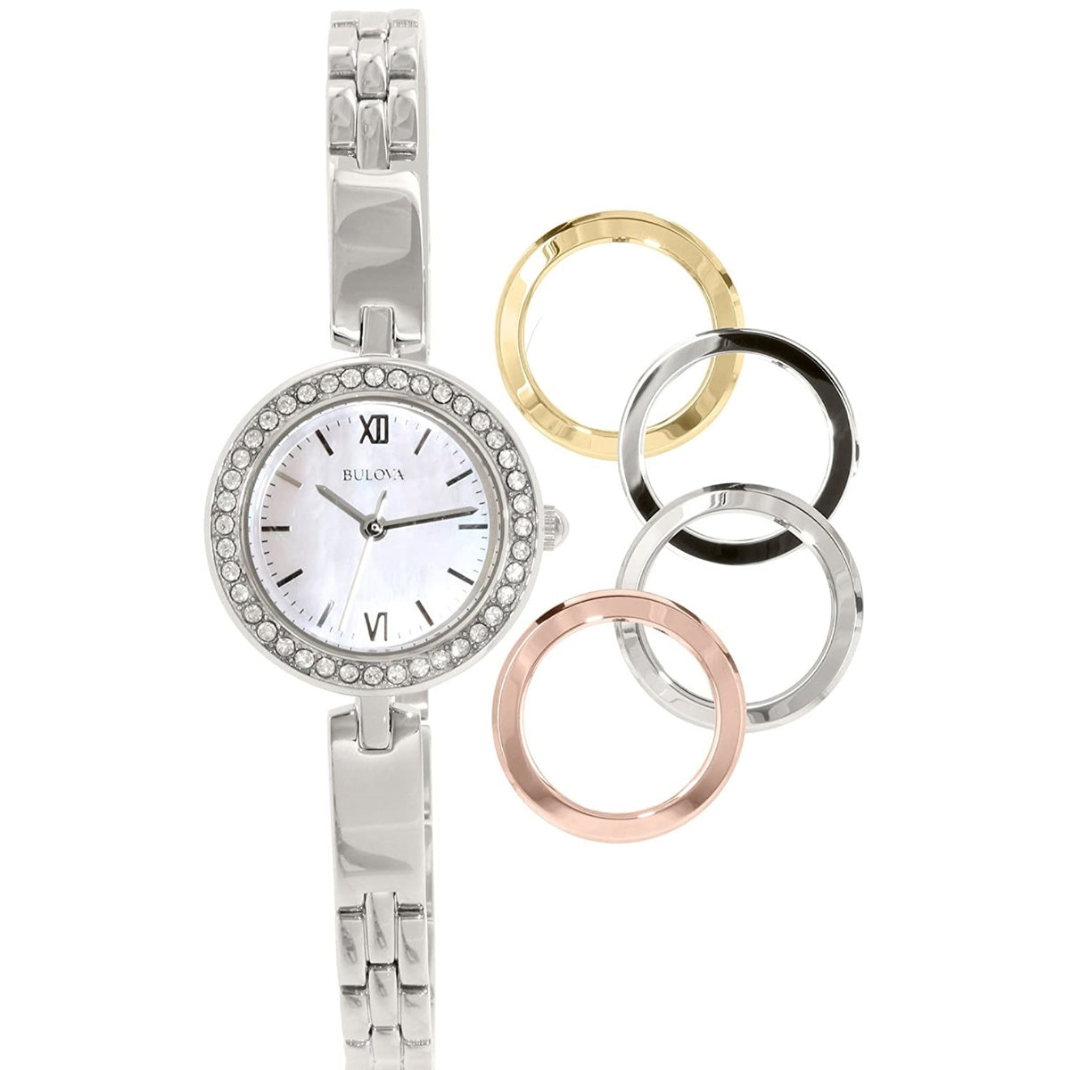 Bulova Women&#39;s 98X107 Crystal Stainless Steel Watch