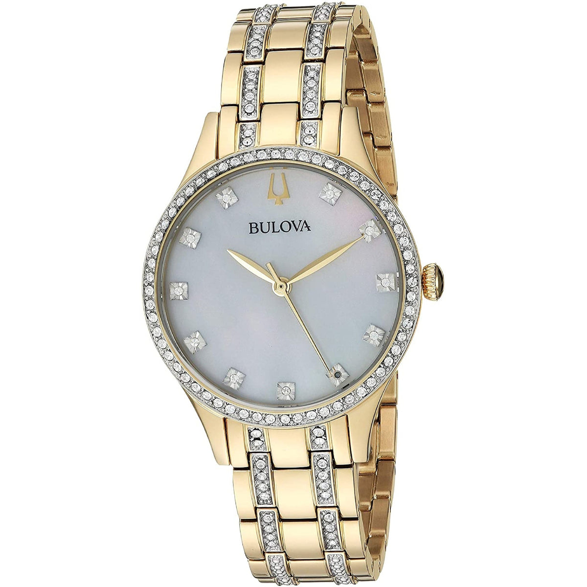 Bulova Women's 98X119 Crystal Gold-Tone Stainless Steel Watch