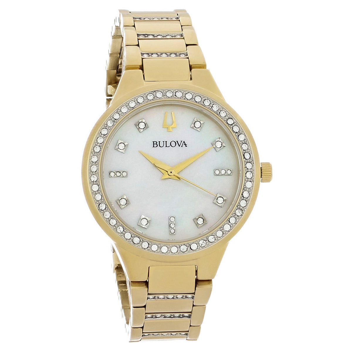 Bulova Women's 98X129 Crystal Crystal Gold-Tone Stainless Steel Watch