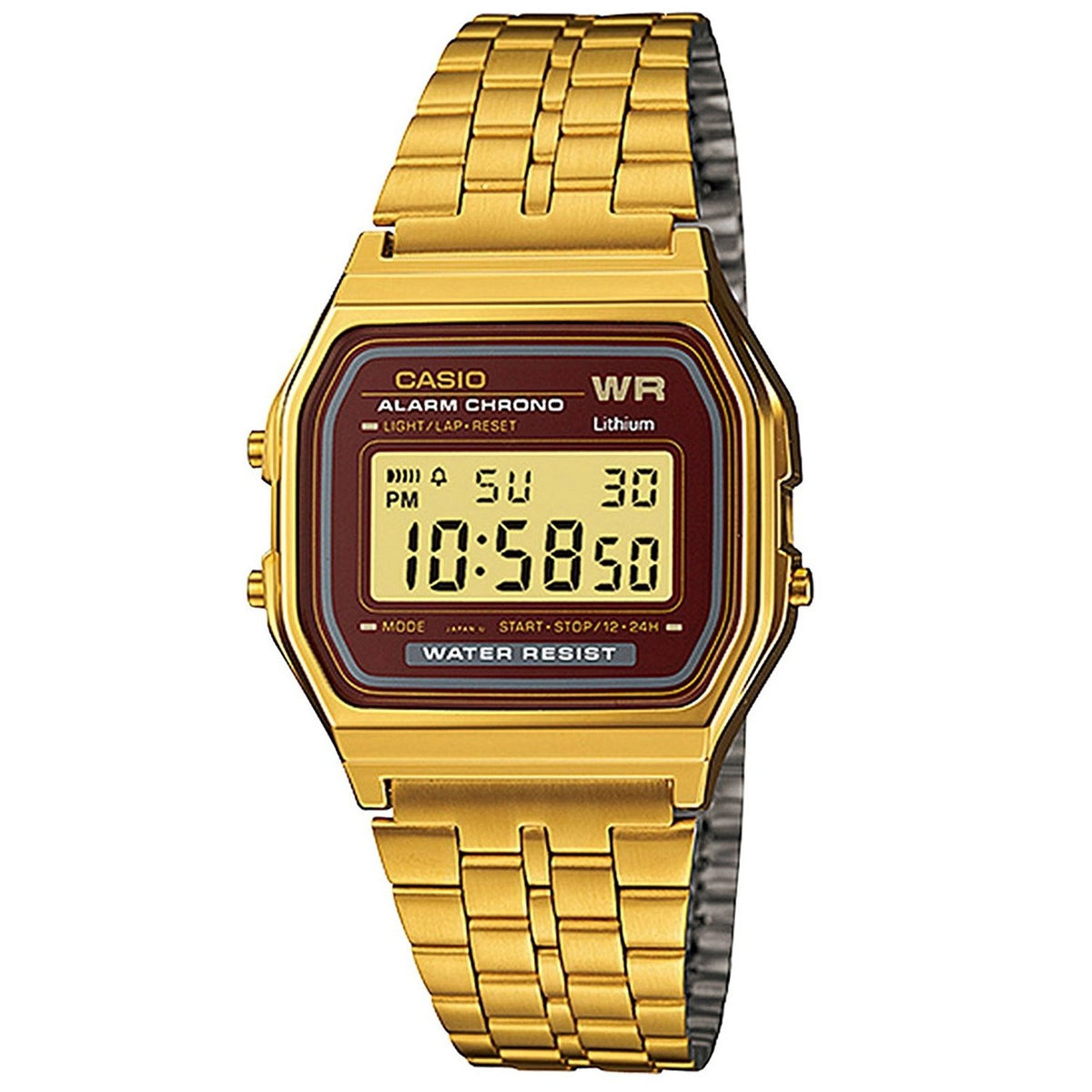 Casio Men&#39;s A-159WGEA-5DF Digital Gold-Tone Stainless Steel Watch