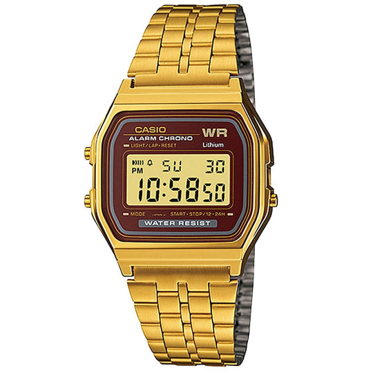 Casio Men's A-159WGEA-5DF Digital Gold-Tone Stainless Steel Watch