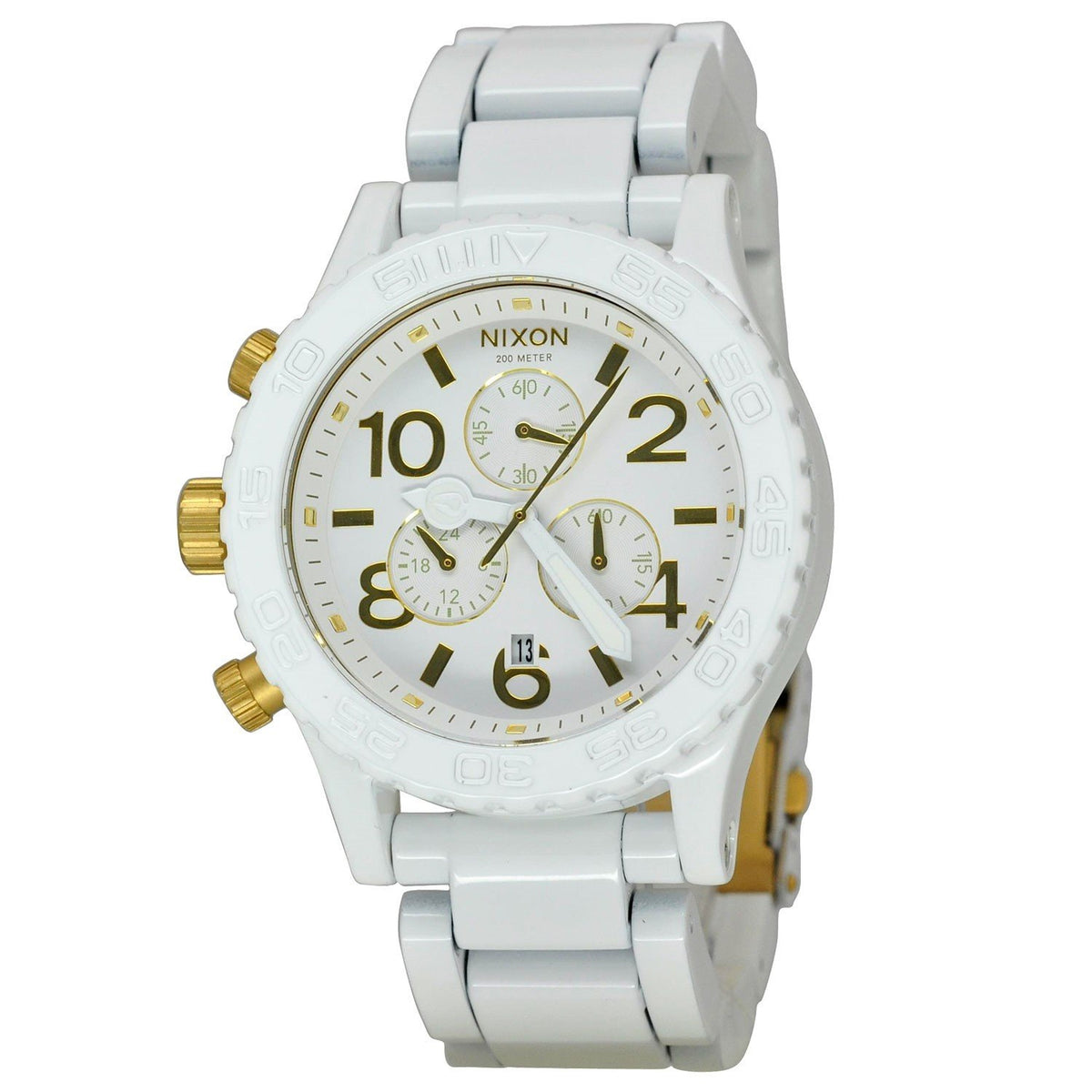 Nixon Men&#39;s A037-1035 42-20 Chrono Chronograph White Stainless Steel Watch