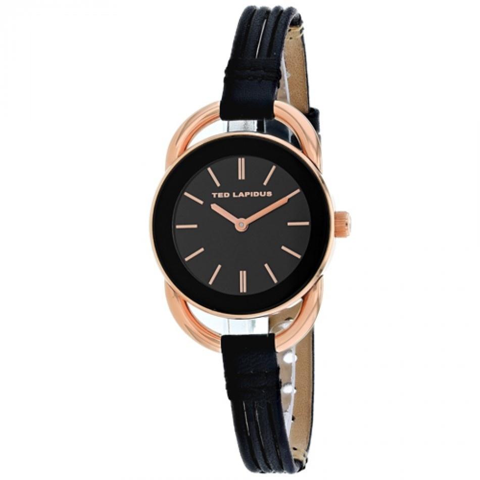 Ted Lapidus Women's A0681UNINN Classic Black Leather Watch