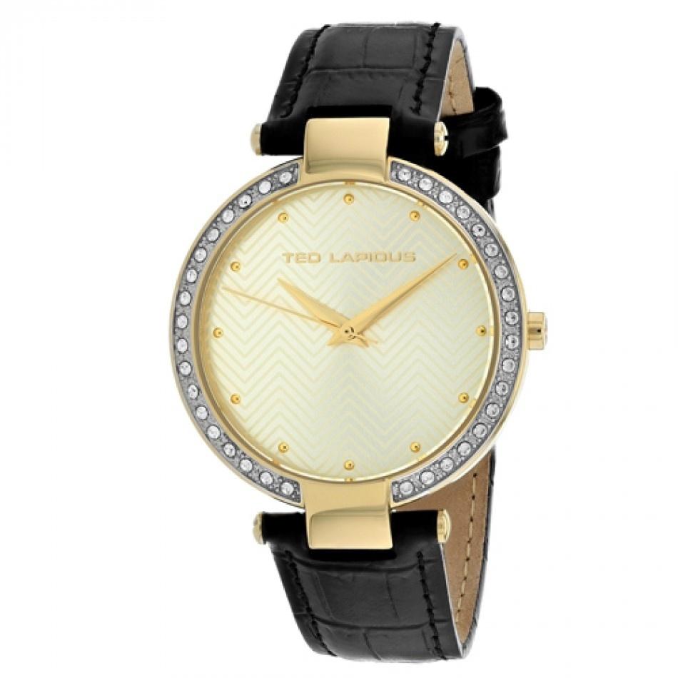 Ted Lapidus Women's A0732PTPN Classic Black Leather Watch