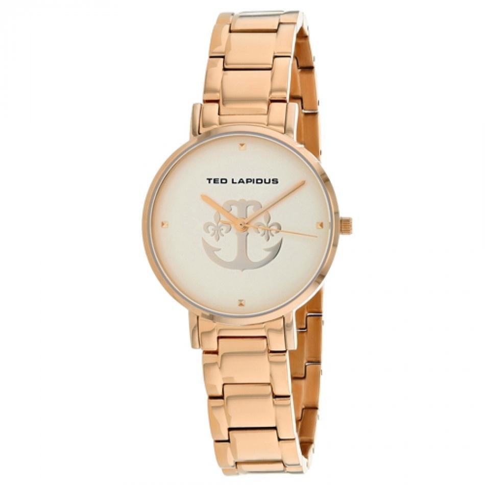 Ted Lapidus Women's A0742URPX Classic Rose Gold-Tone Stainless Steel Watch