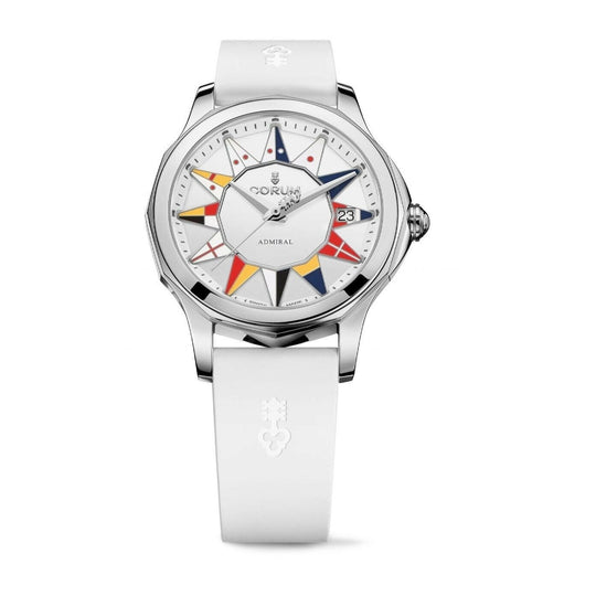 Corum Women's A082-02876---082.200.20-0379-AA12 Admiral Legend White Rubber Watch