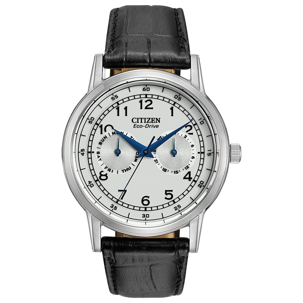 Citizen Men&#39;s A09000-06B Eco-Drive Black Leather Watch