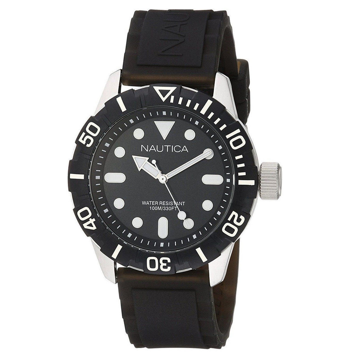 Nautica Men&#39;s A09600G NSR Black Silicone Watch