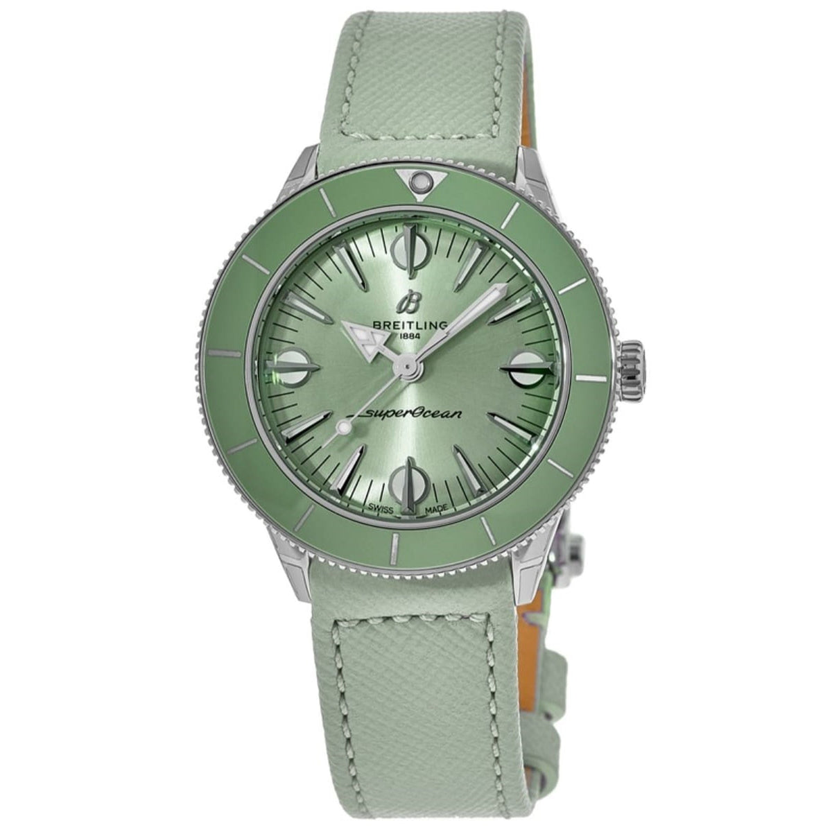 Breitling Women's A10340361L1X1 Superocean Heritage Green Leather Watch