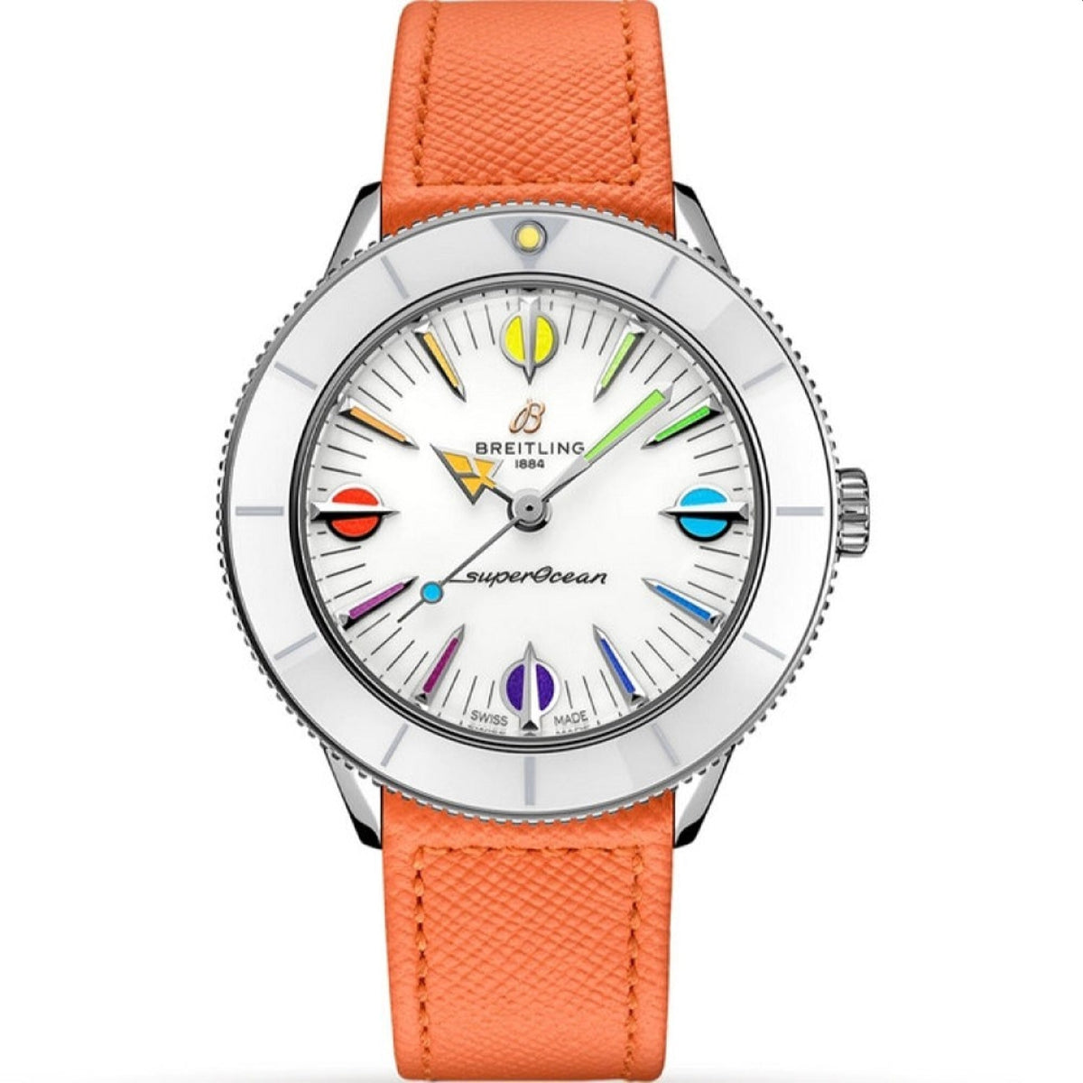 Breitling Women's A10340A11A1X1 Superocean Heritage'57 Pastel Paradise Orange Leather Watch